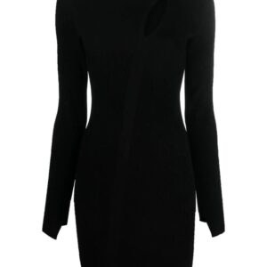 Versace  ribbed-knit slashed minidress