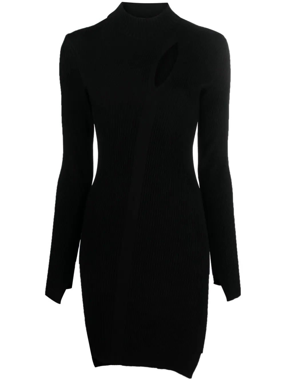 Versace ribbed-knit slashed minidress