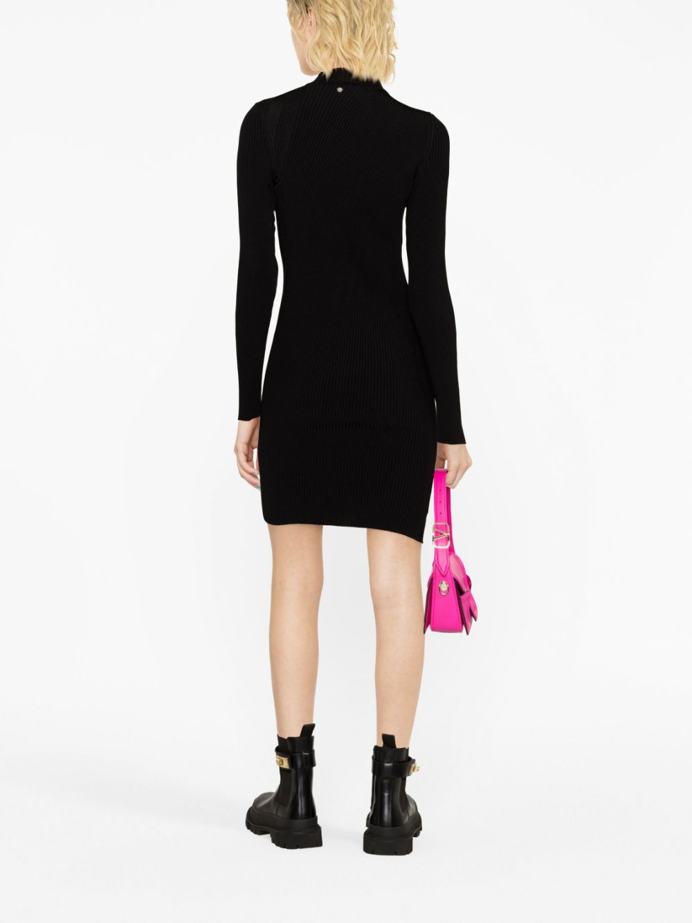 Versace ribbed-knit slashed mini dress - Image 4