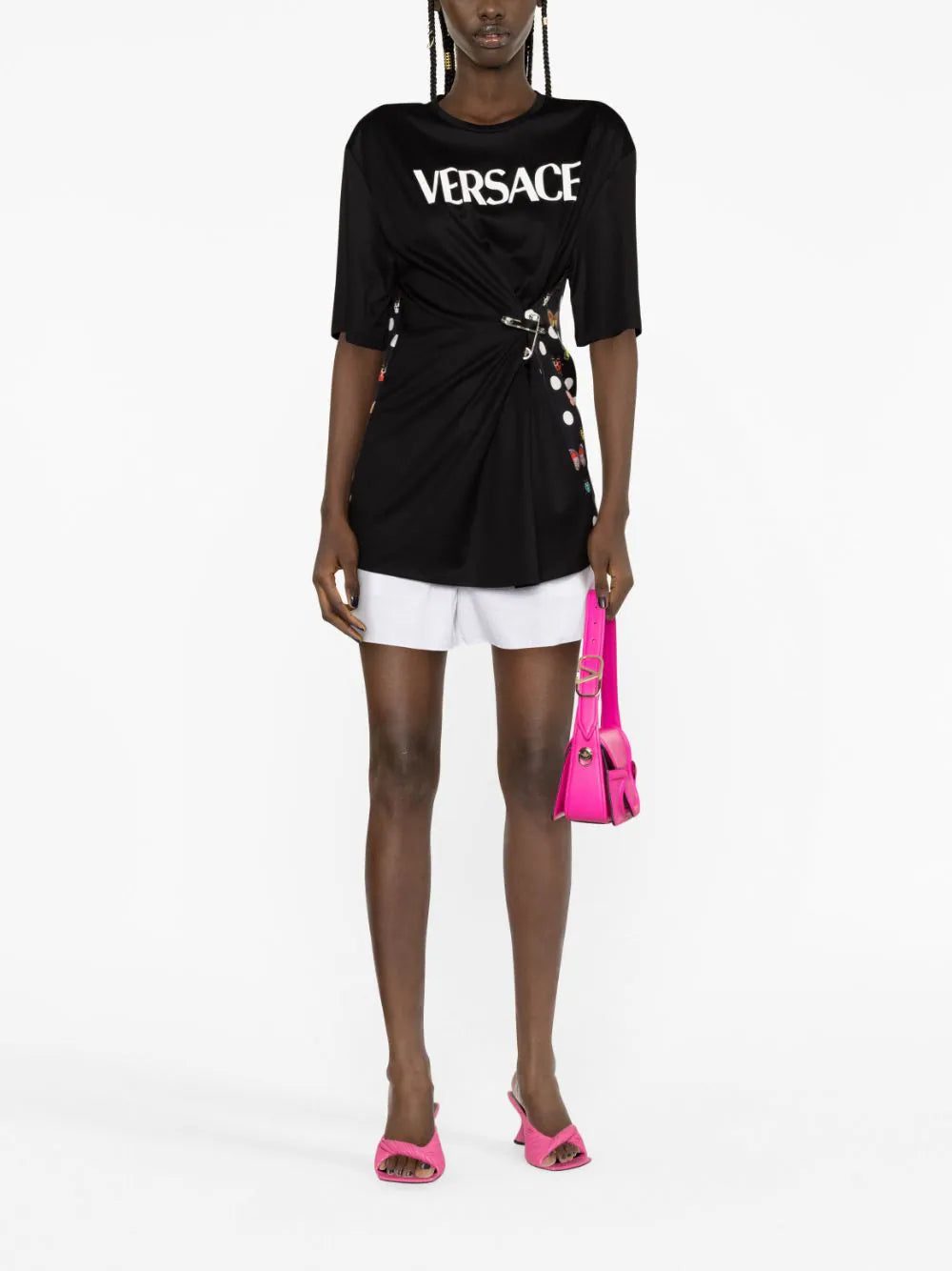 Versace x Dua Lipa Butterfly-print safety-pin T-shirt - Image 2