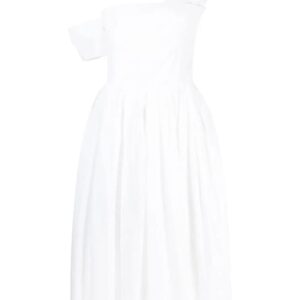 Alexander McQueen  off-shoulder cotton midi dress