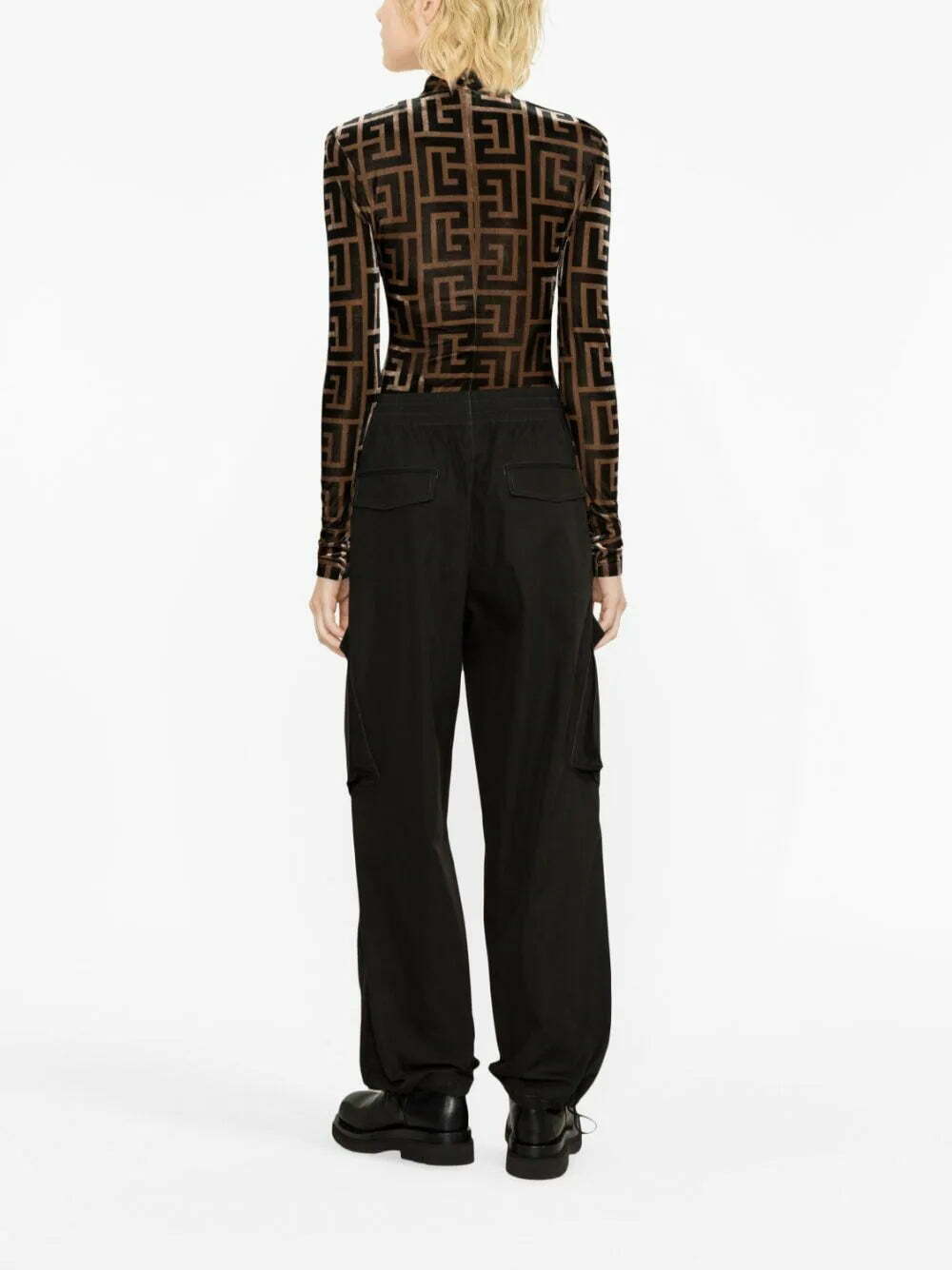 Balmain monogram-print velvet top - Image 3