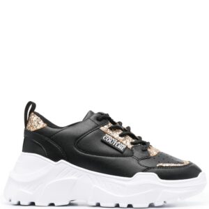 Versace Jeans Couture logo-patch glitter-detailing sneakers
