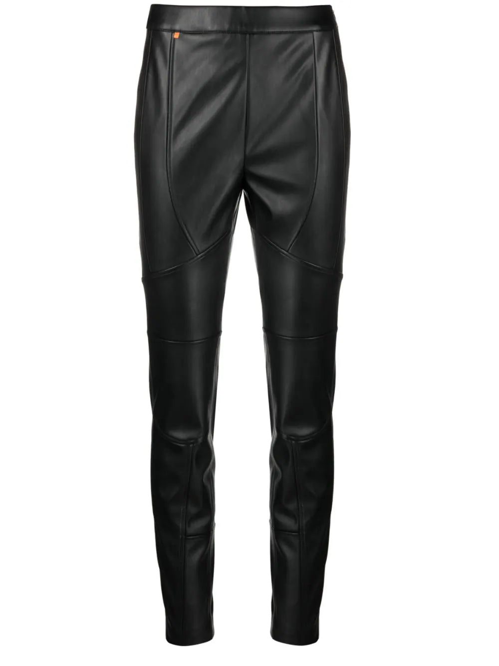 BOSS faux-leather tapered trousers