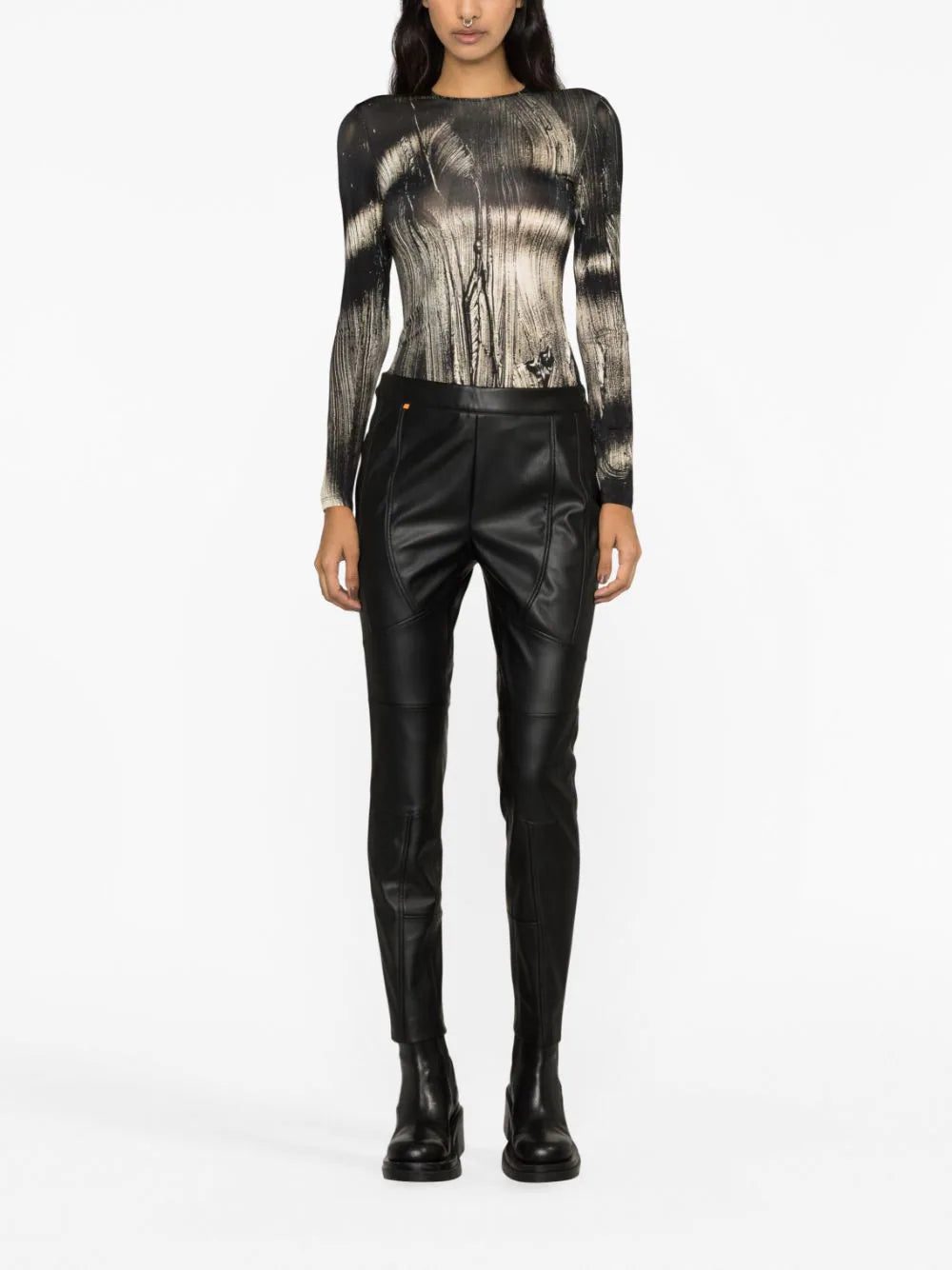 BOSS faux-leather tapered trousers - Image 2