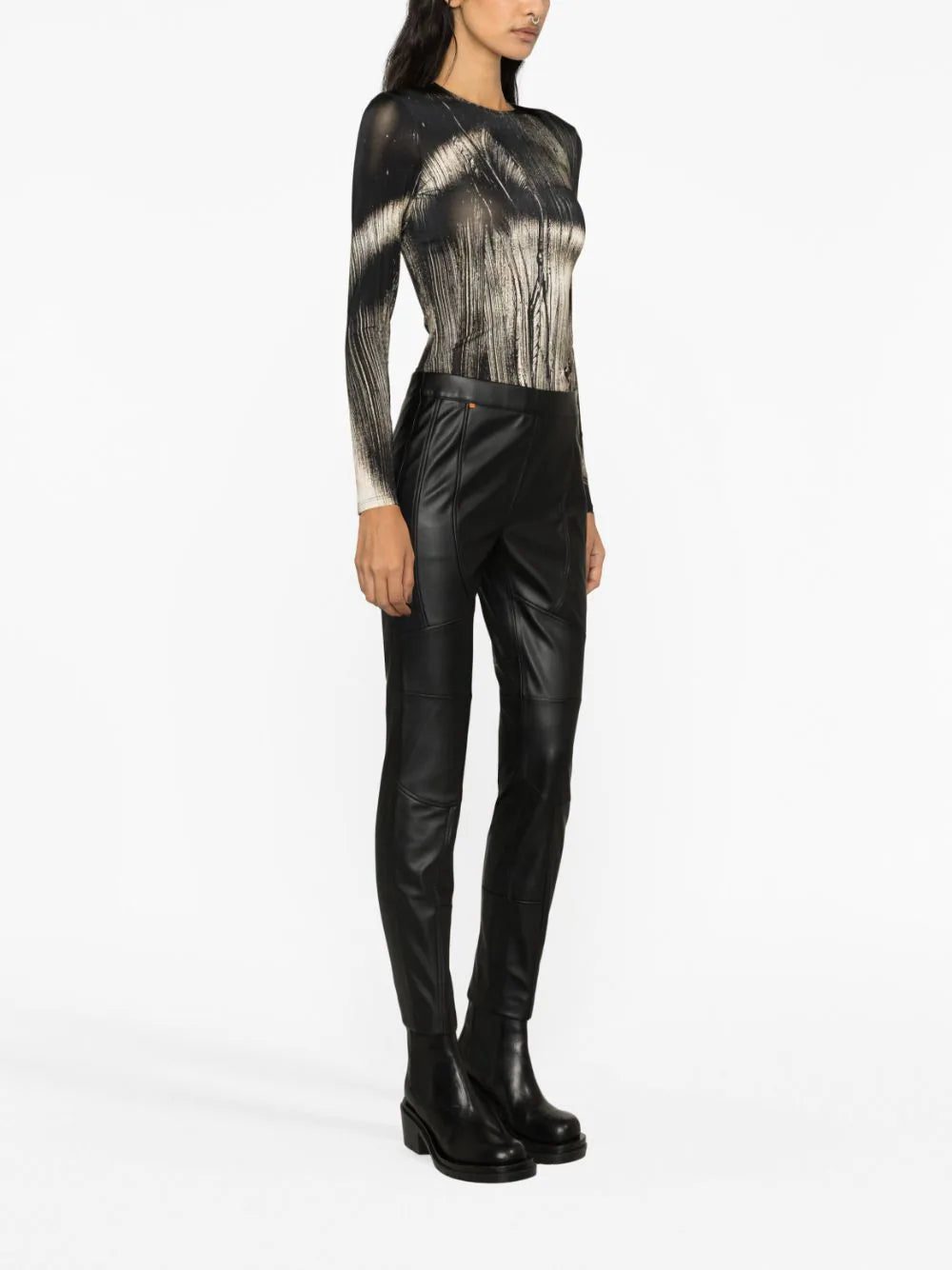 BOSS faux-leather tapered trousers - Image 3