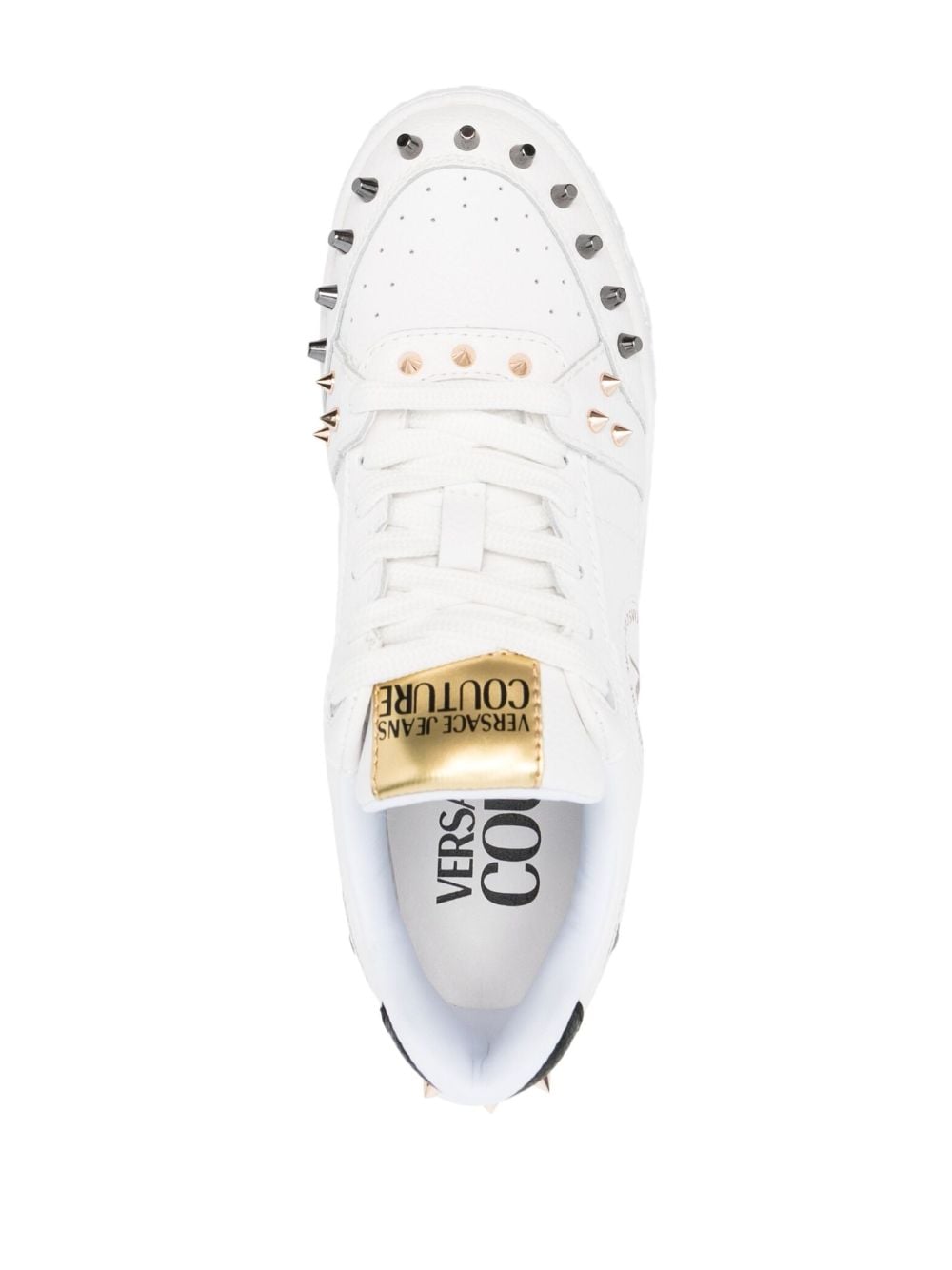 Versace Jeans Couture spiked stud-design leather sneakers - Image 4