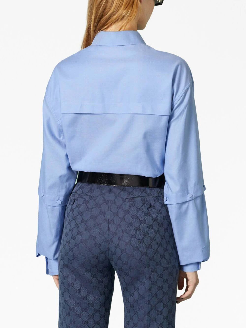 Gucci logo-patch detachable-sleeve shirt - Image 4