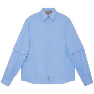 Gucci  logo-patch detachable-sleeve shirt