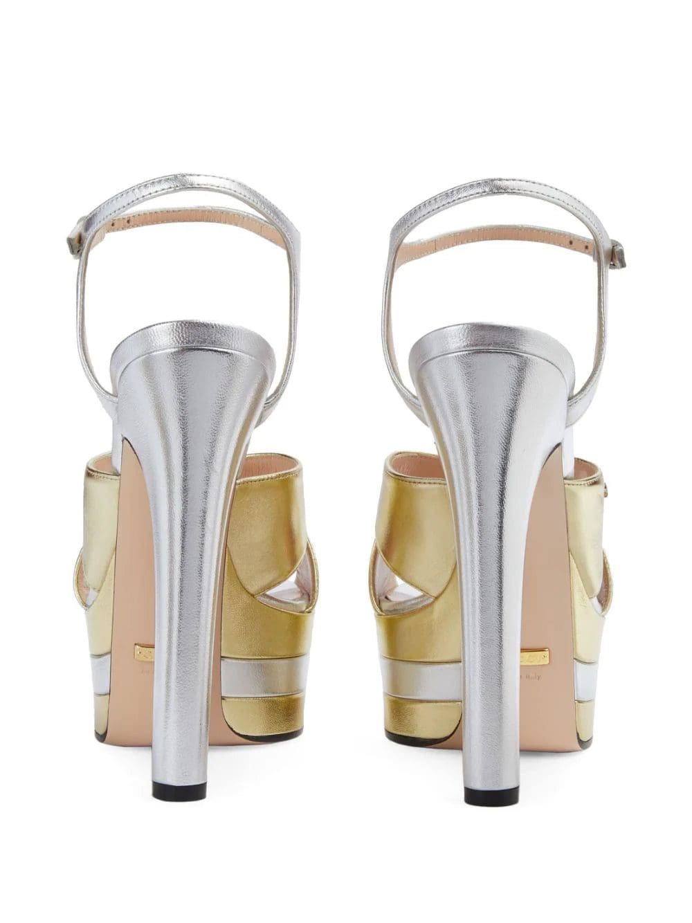 Gucci metallic-finish platform sandals - Image 3