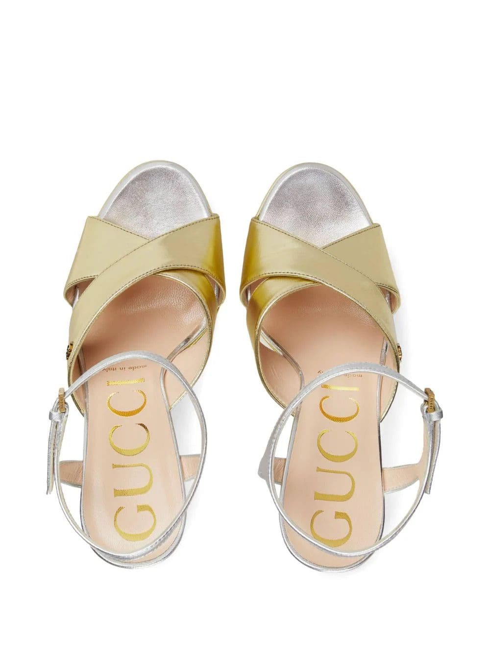 Gucci metallic-finish platform sandals - Image 4