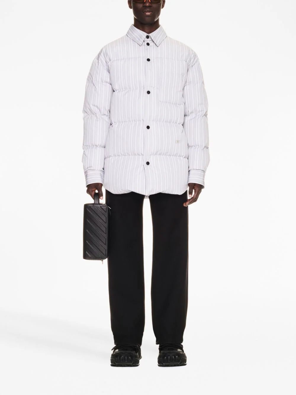 Off-White striped padded shirt jacket - Image 2