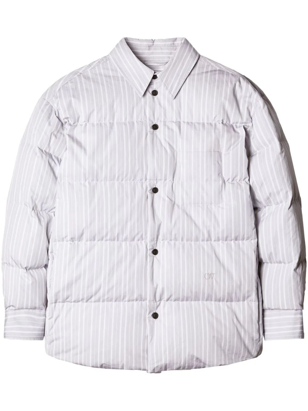 Off-White striped padded shirt jacket