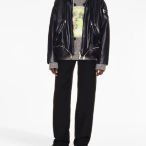 Off-White  Arrow pocket-detail leather jacket