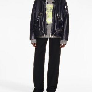 Off-White  Arrow pocket-detail leather jacket