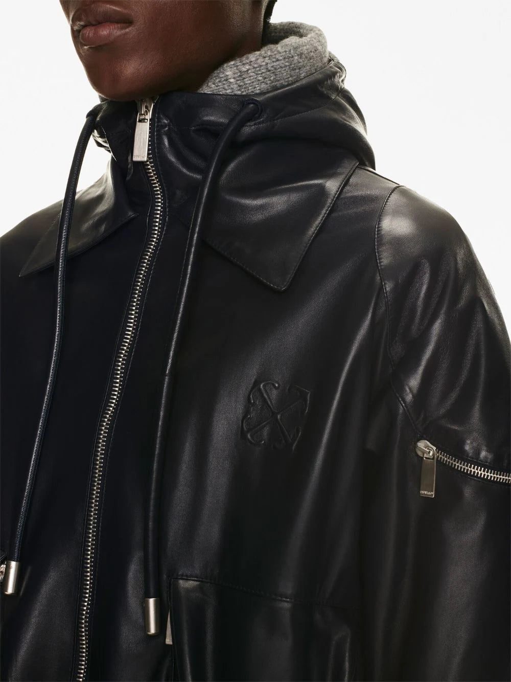 Off-White Arrow pocket-detail leather jacket - Image 4