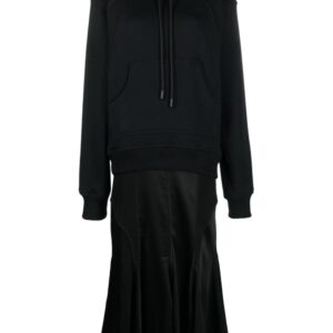 Off-White logo-printed hooded midi dress