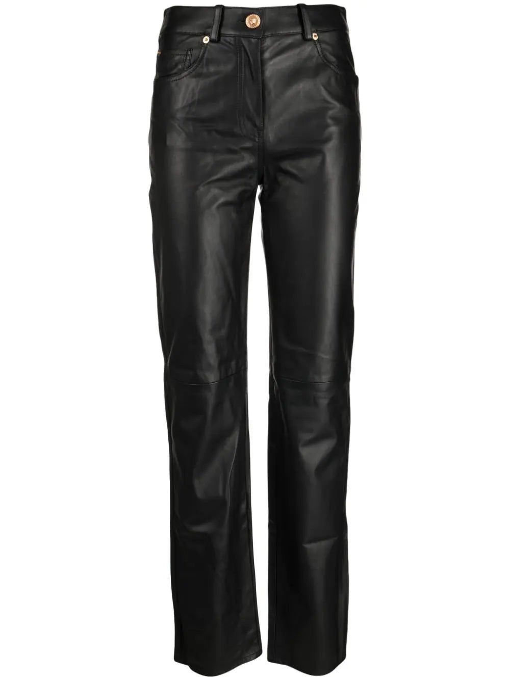 Versace Medusa-hardware leather trousers