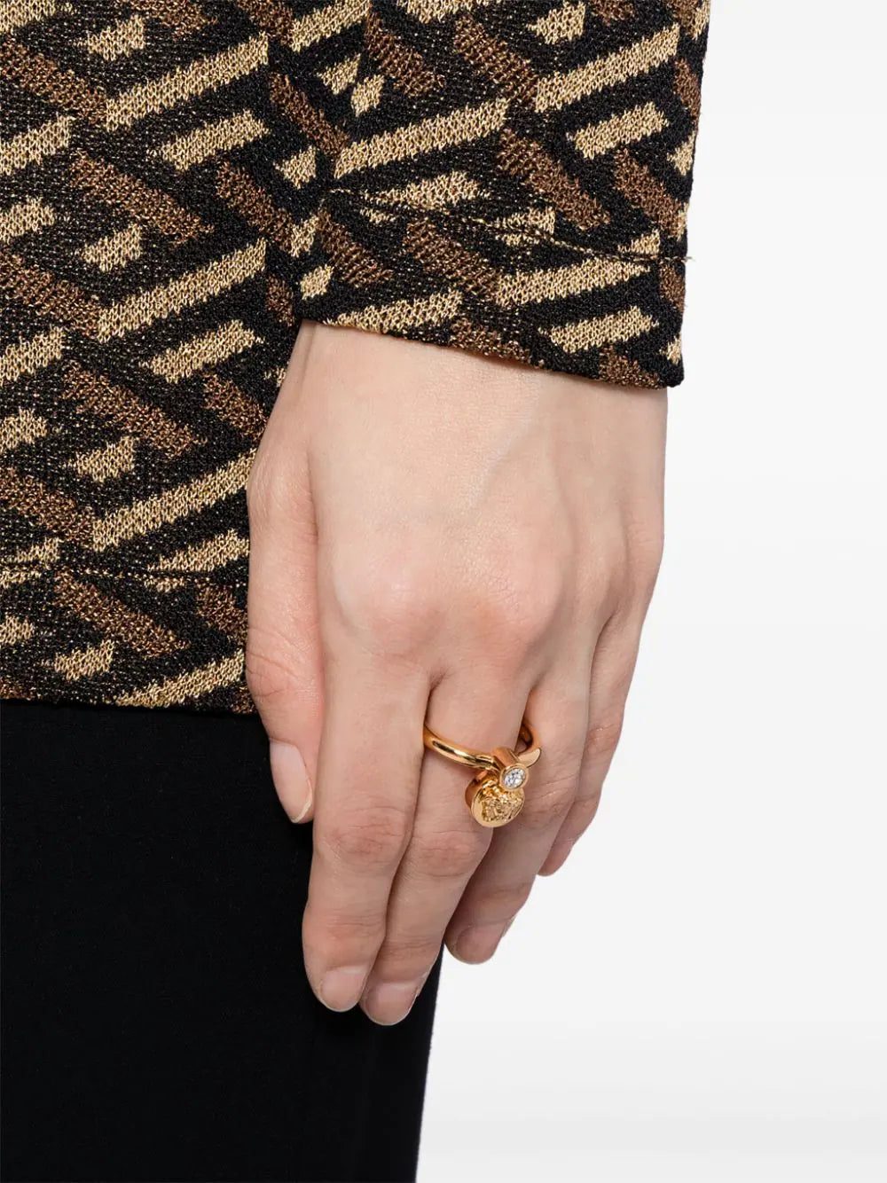 Versace Medusa crystal-embellished ring - Image 2