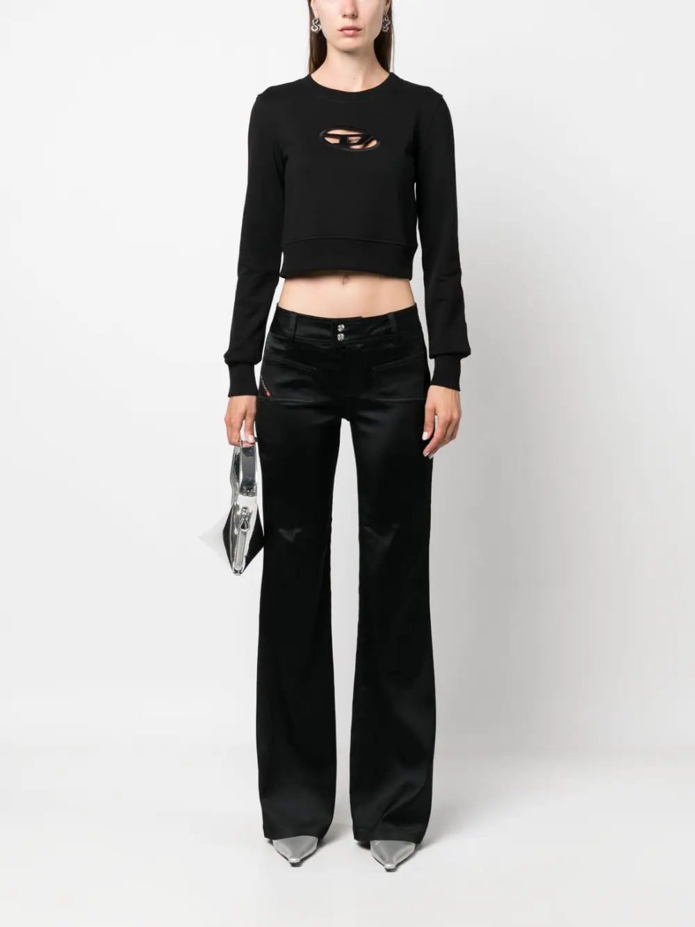Diesel low-rise flared satin trousers - Image 2