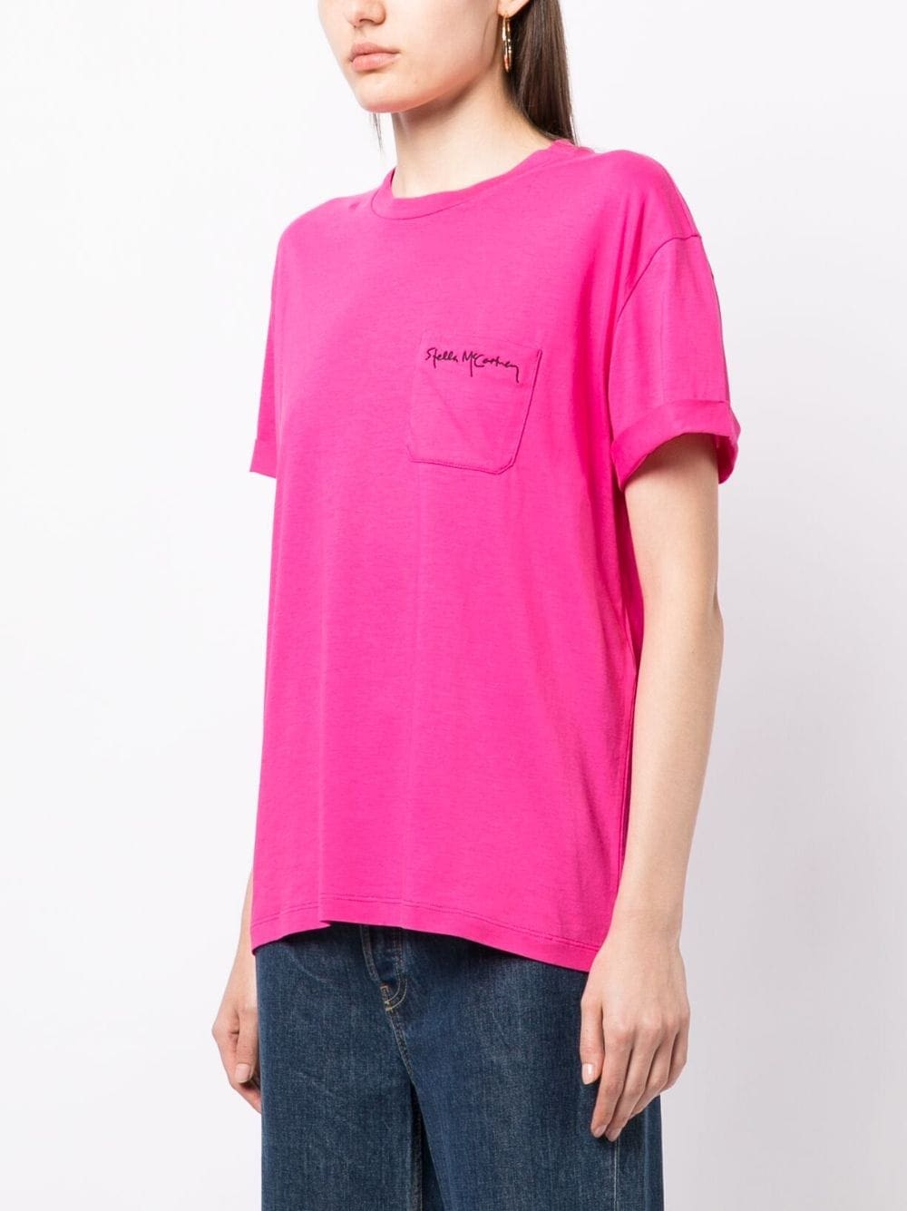 Stella McCartney logo-embroidered cotton T-shirt - Image 3