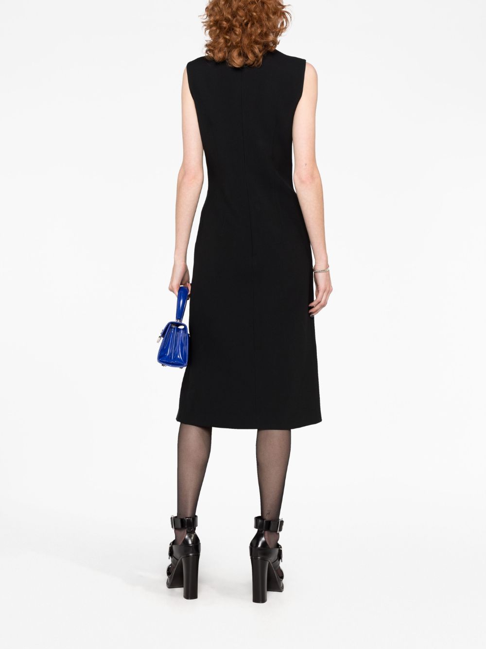 Versace box-pleat sleeveless midi dress - Image 4