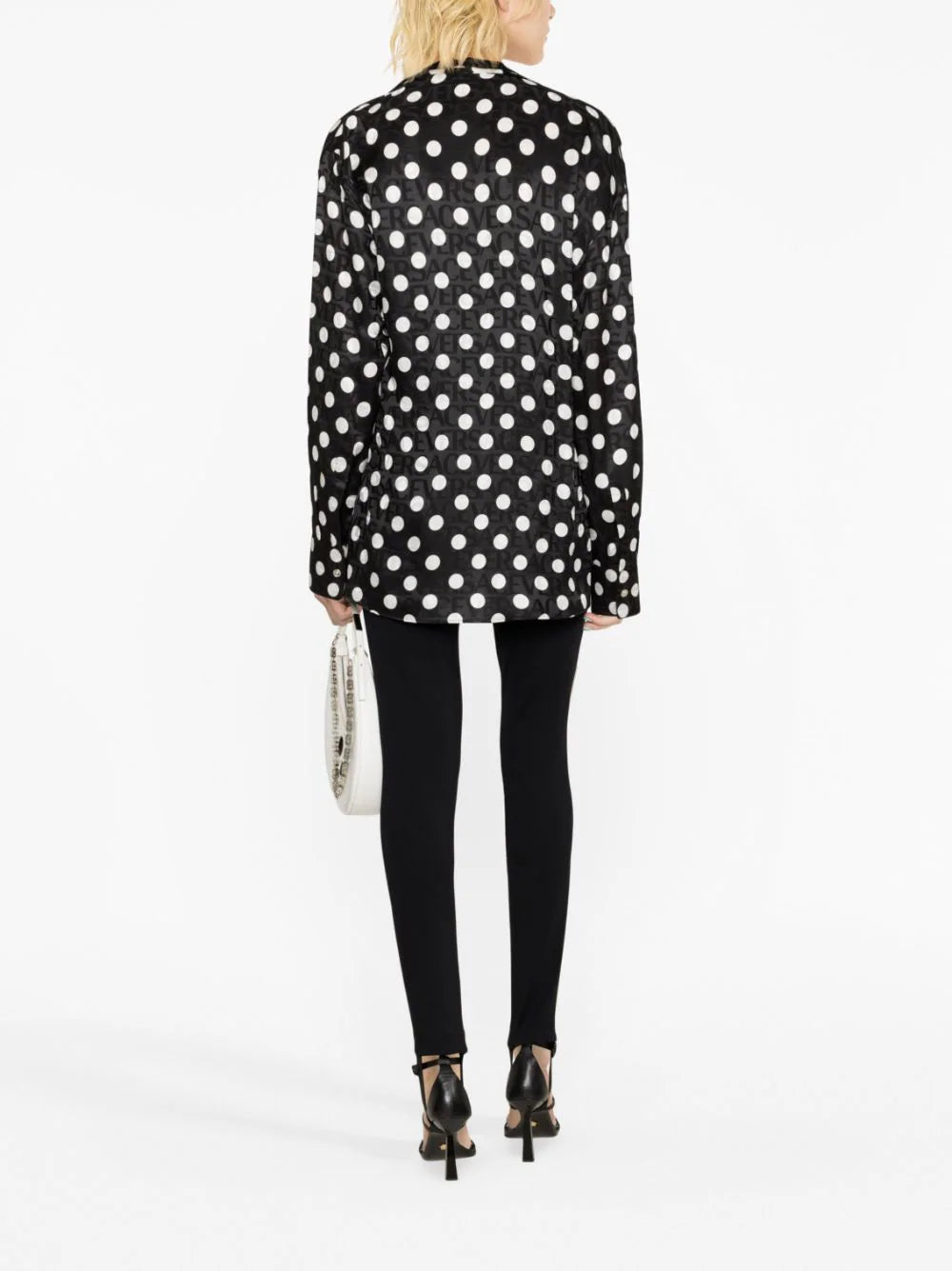 Versace polka-dot logo-print blouse - Image 4