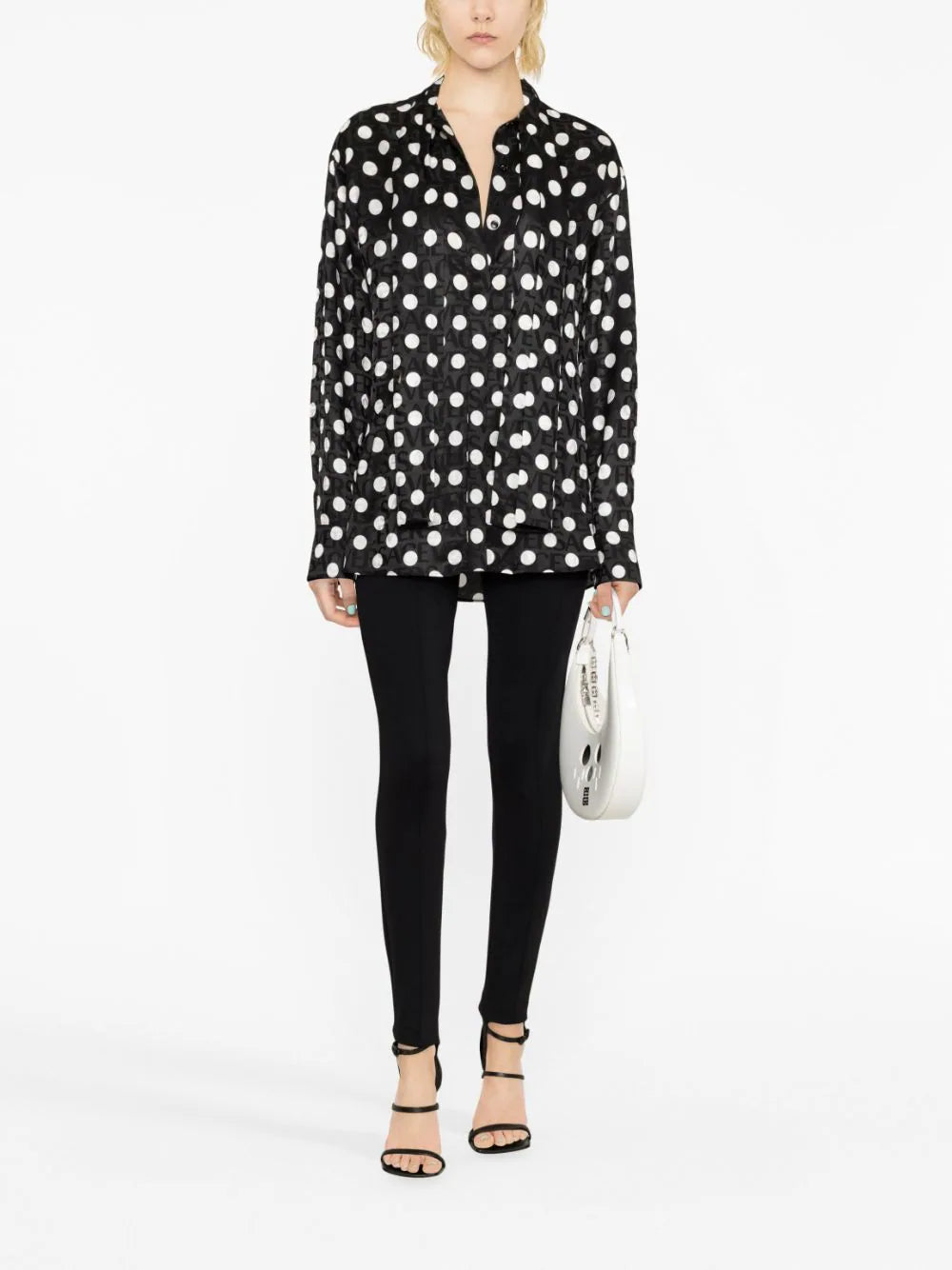 Versace polka-dot logo-print blouse - Image 2