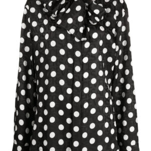 Versace  polka-dot logo-print blouse