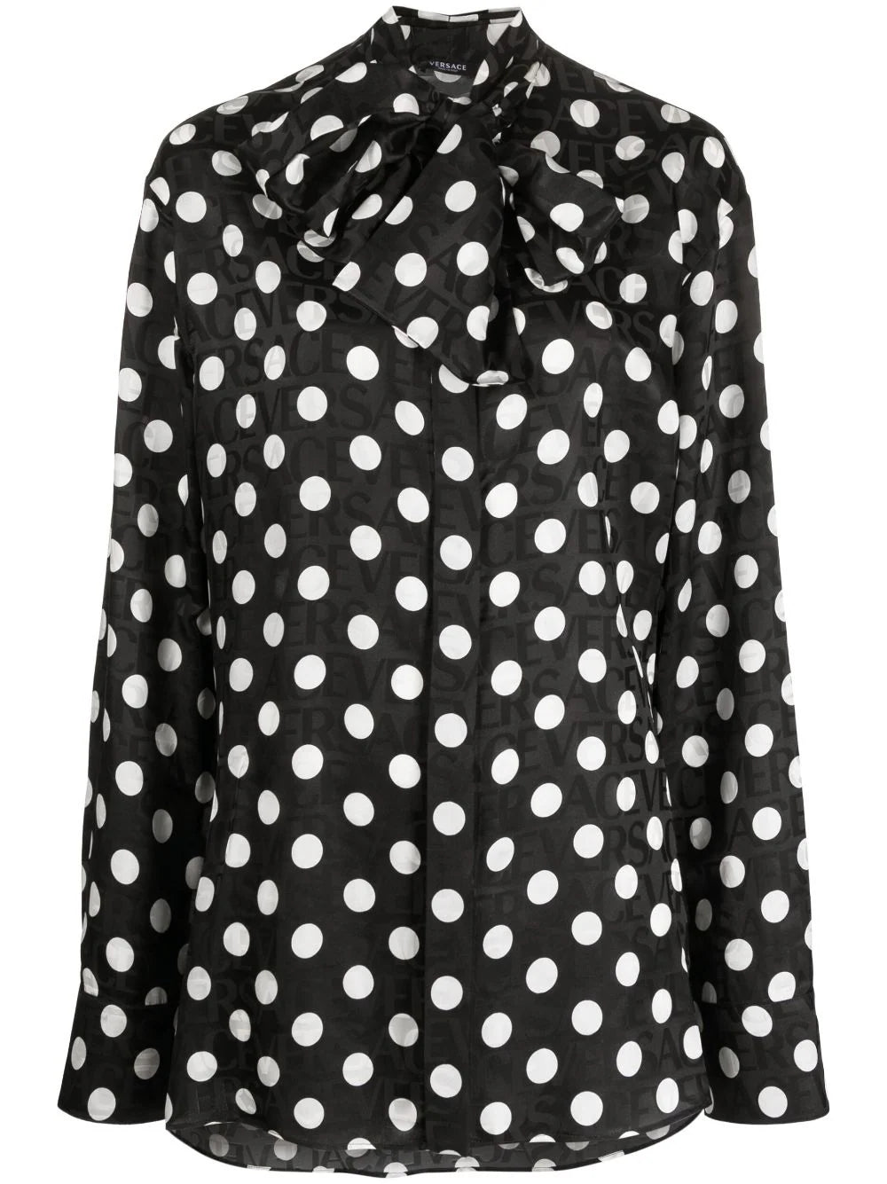 Versace polka-dot logo-print blouse