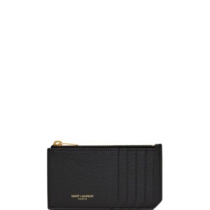Saint Laurent logo-stamp textured wallet