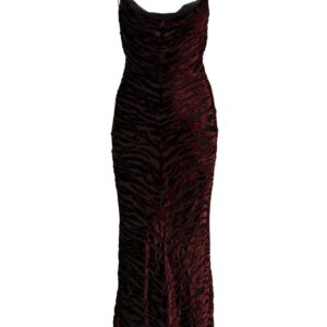 Saint Laurent zebra-print devoré-effect dress