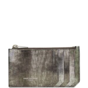 Saint Laurent Paris Fragments logo-embossed leather cardholder