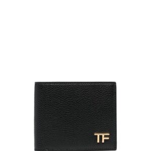 TOM FORD logo-plaque pebbled leather wallet