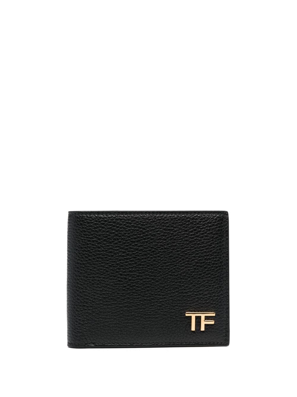 TOM FORD logo-plaque pebbled leather wallet
