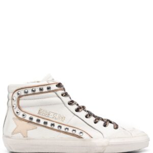 Golden Goose Slide crystal-embellished hi-top sneakers