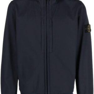 Stone Island  logo-patch zip-front hooded jacket