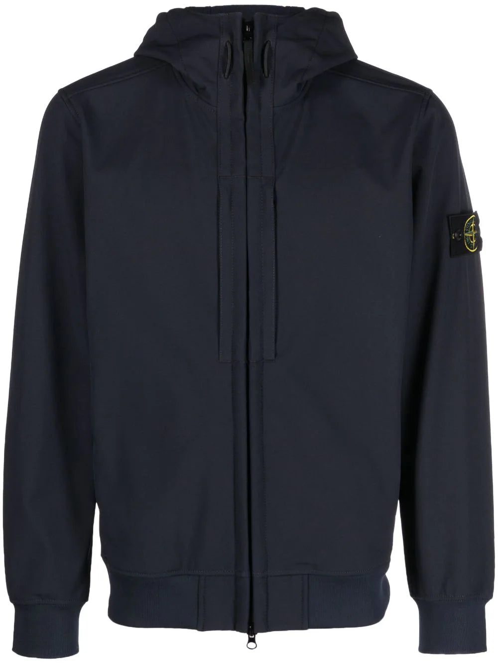 Stone Island logo-patch zip-front hooded jacket