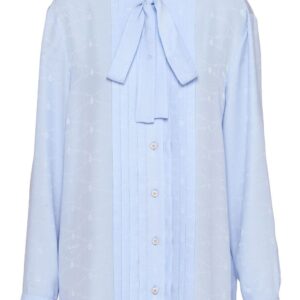 Prada jacquard crepe-de-chine blouse