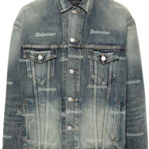Balenciaga  logo-print denim jacket
