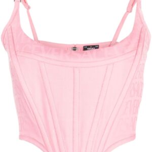 Versace logo-jacquard corset top