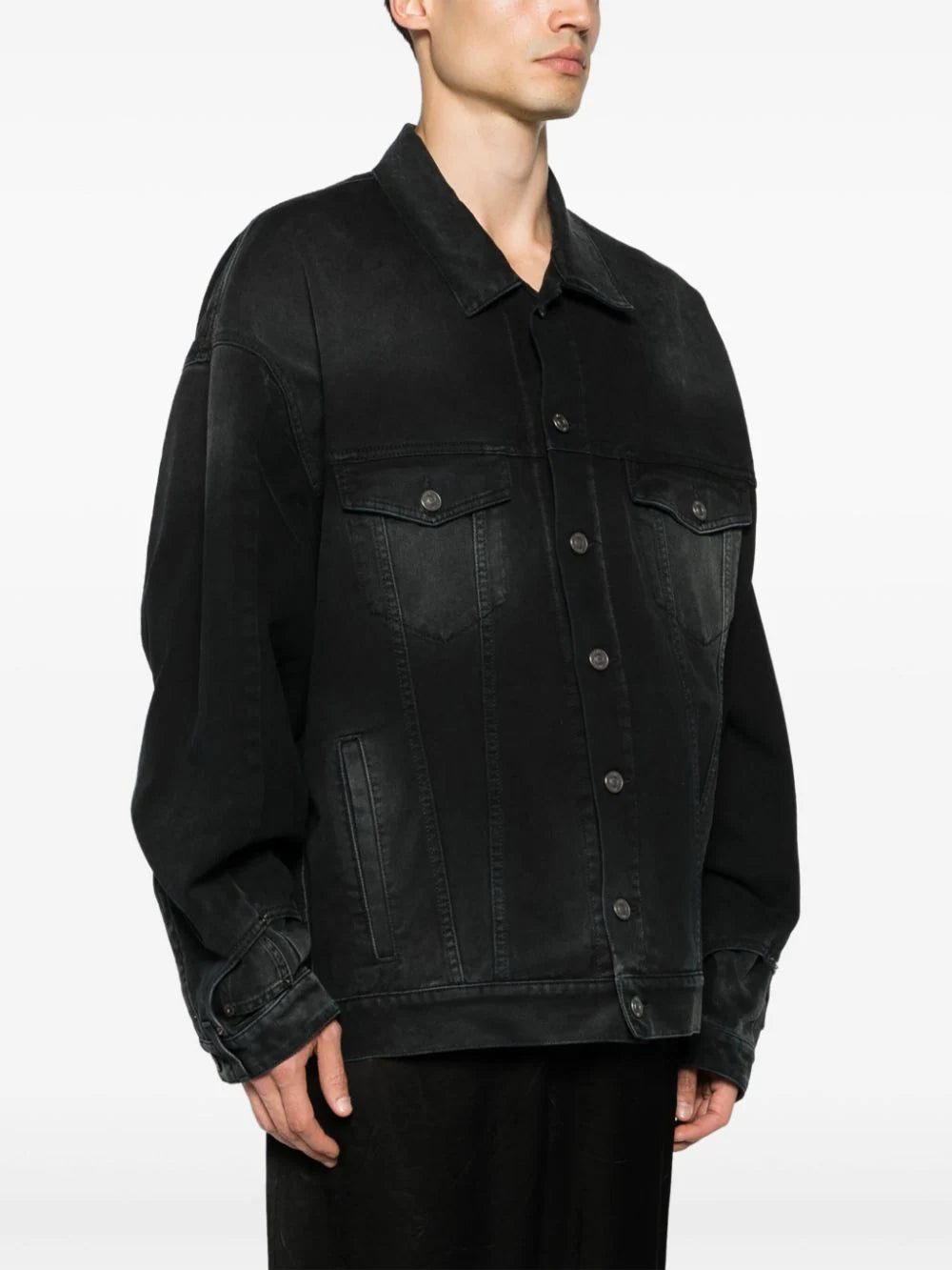 Balenciaga washed-denim button-up jacket - Image 4