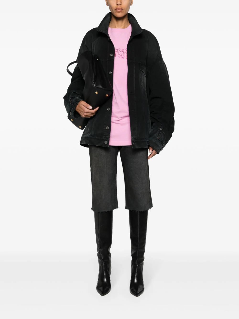 Balenciaga washed-denim button-up jacket - Image 2