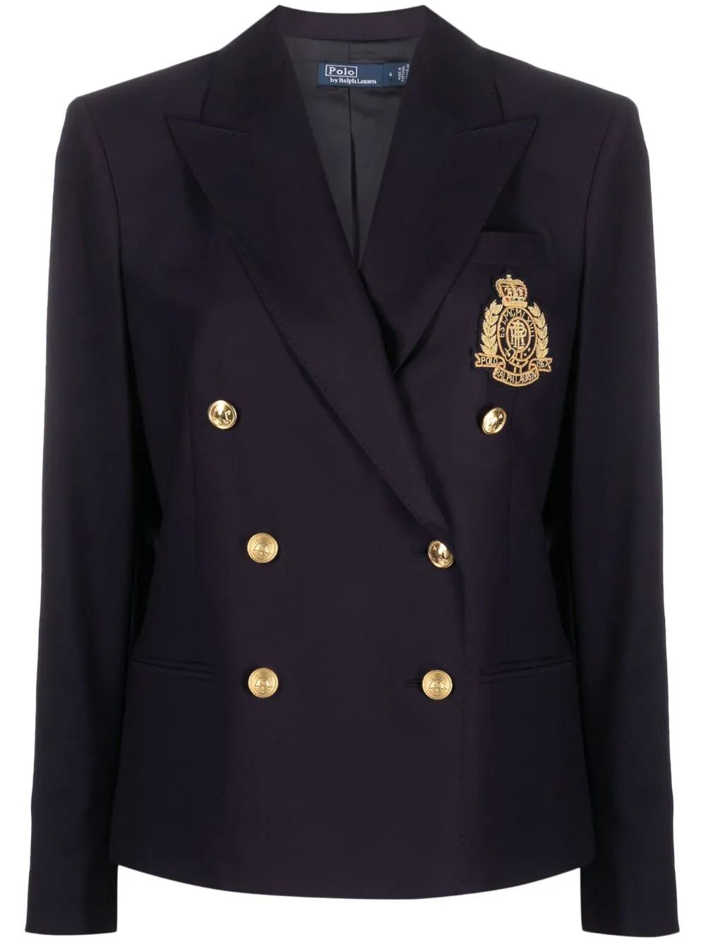 Polo Ralph Lauren crest-embroidered double-breasted blazer