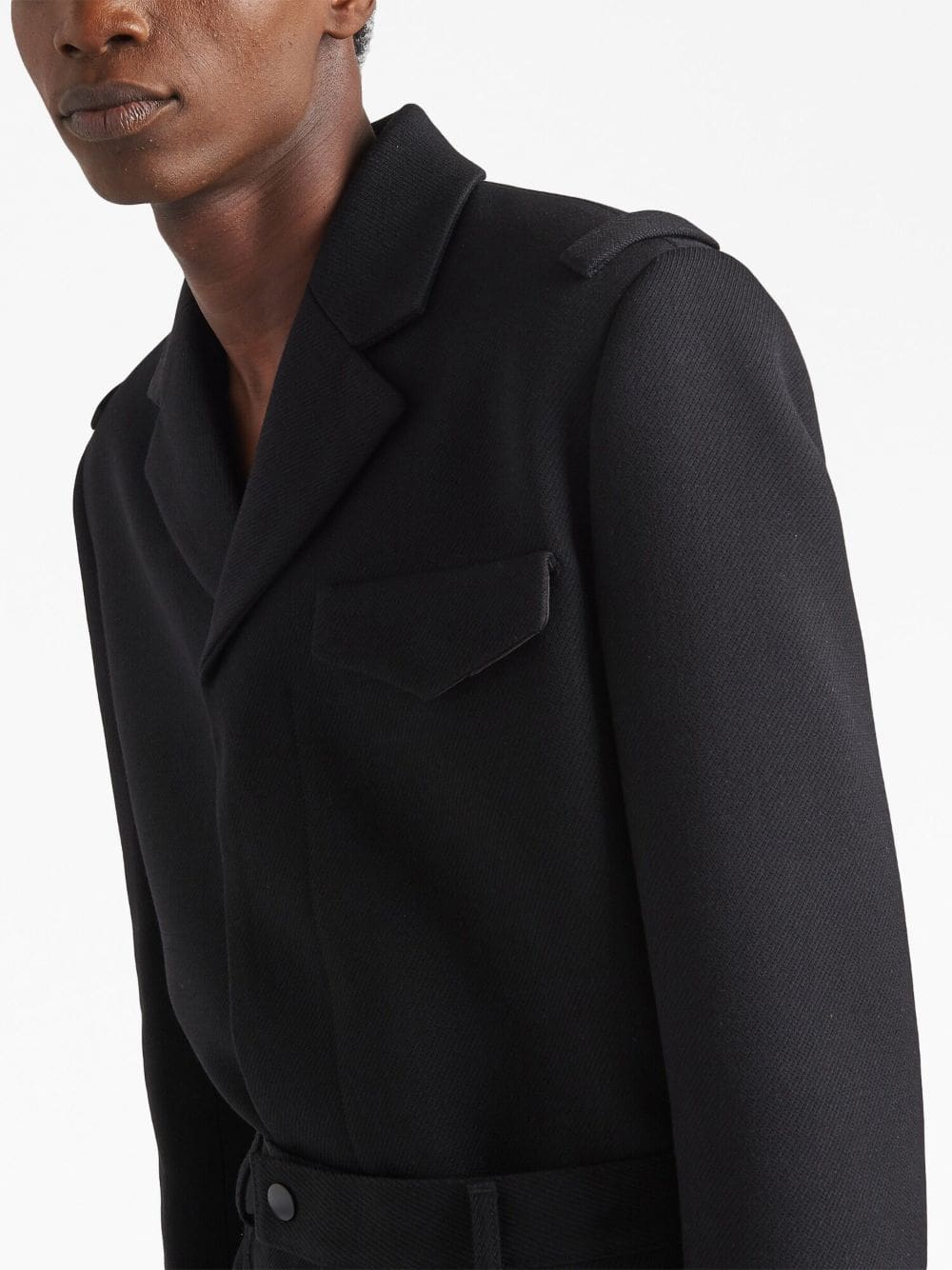 Prada notched-lapels cropped wool jacket - Image 4