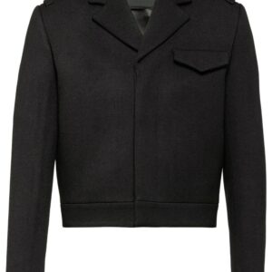 Prada  notched-lapels cropped wool jacket