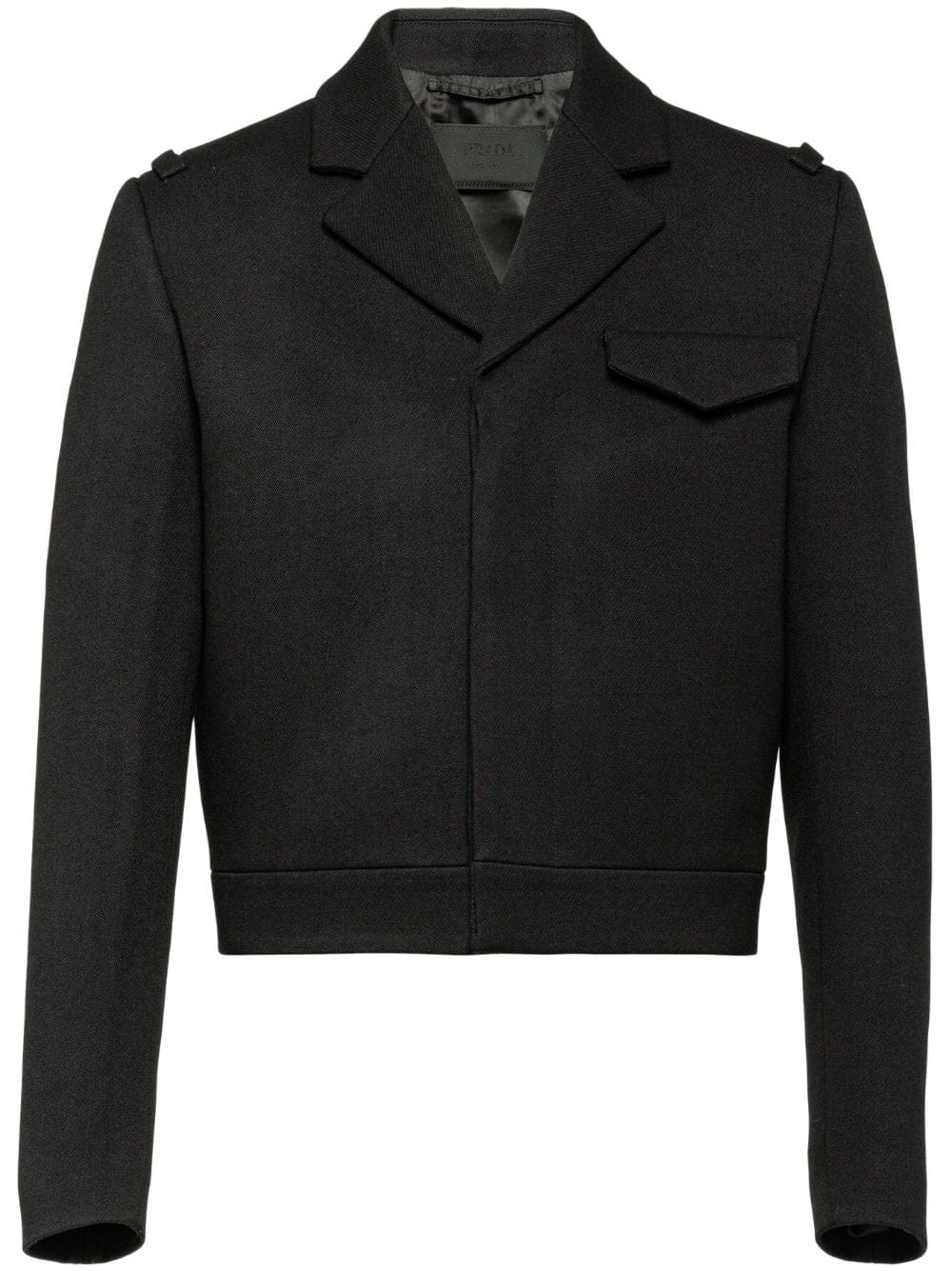 Prada notched-lapels cropped wool jacket