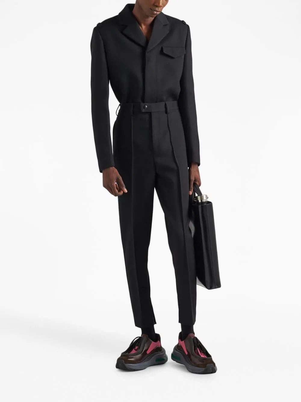Prada notched-lapels cropped wool jacket - Image 2