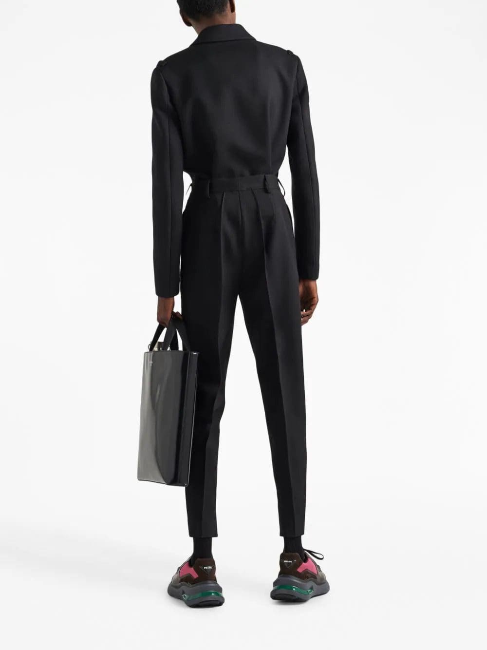 Prada notched-lapels cropped wool jacket - Image 3