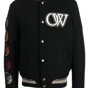Off-White  logo-appliqué bomber jacket
